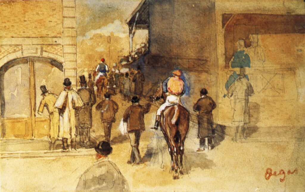 Exit from Weighing (1866) – Edgar Degas Tablo