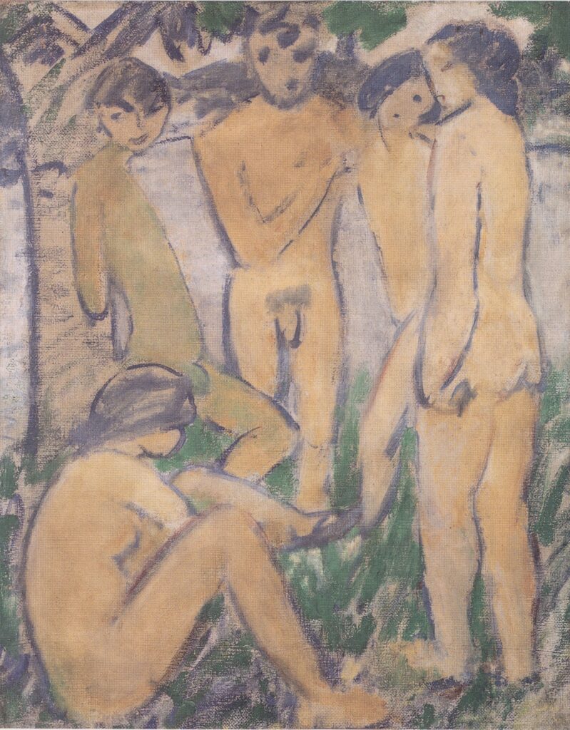 Fünf Akte Am Wasser (1911) - Otto Mueller Tablo