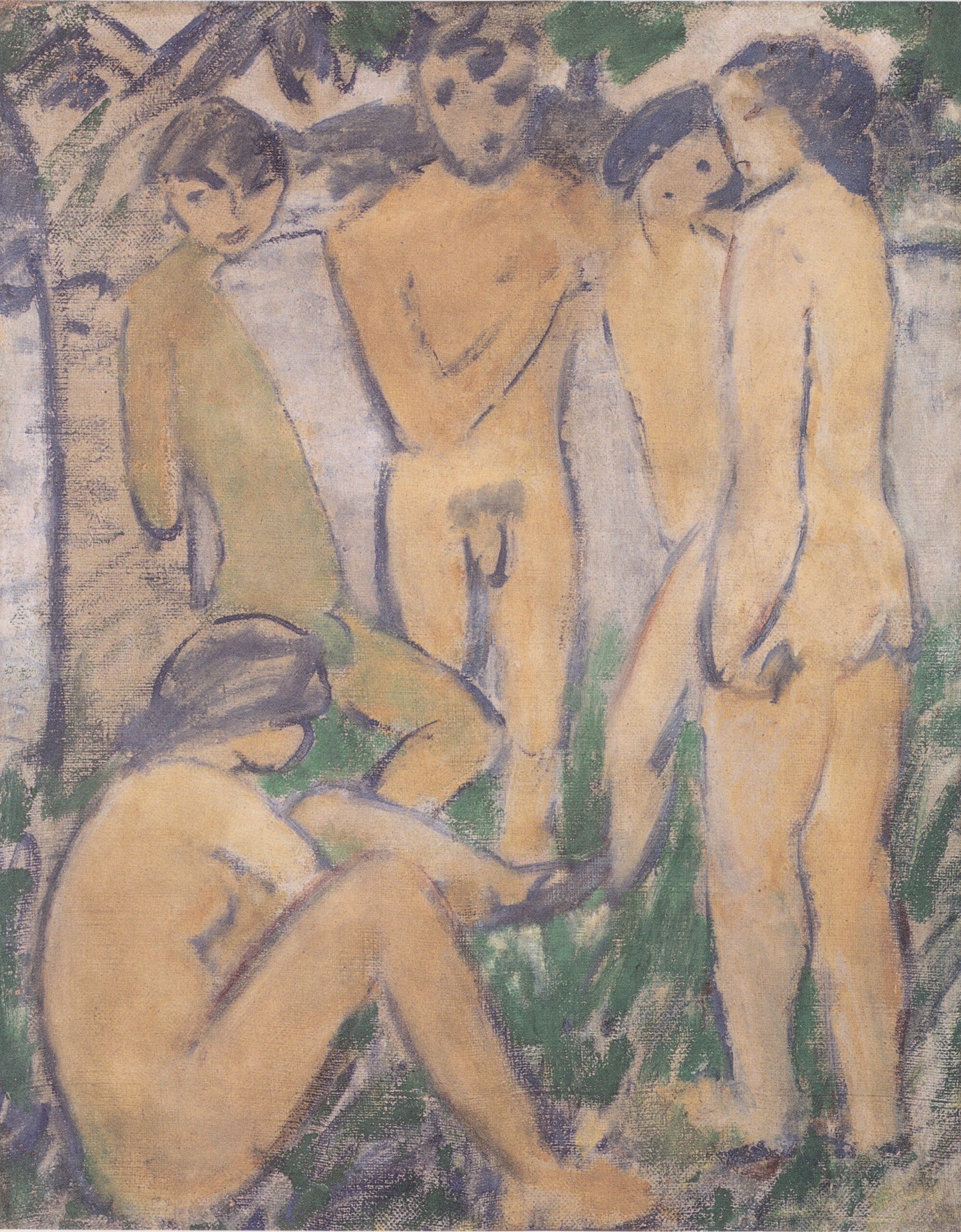 Fünf Akte Am Wasser (1911) - Otto Mueller Tablo