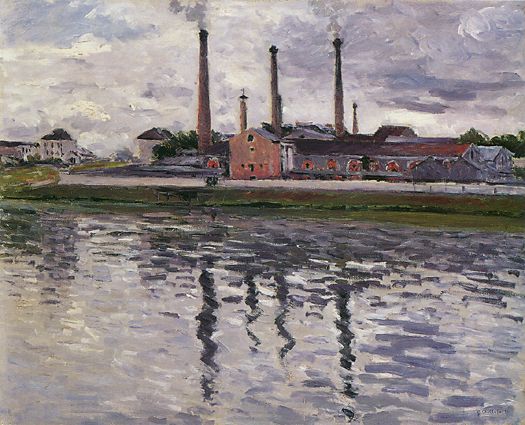 Factories at Argenteuil (1888) - Gustave Caillebotte Tablo