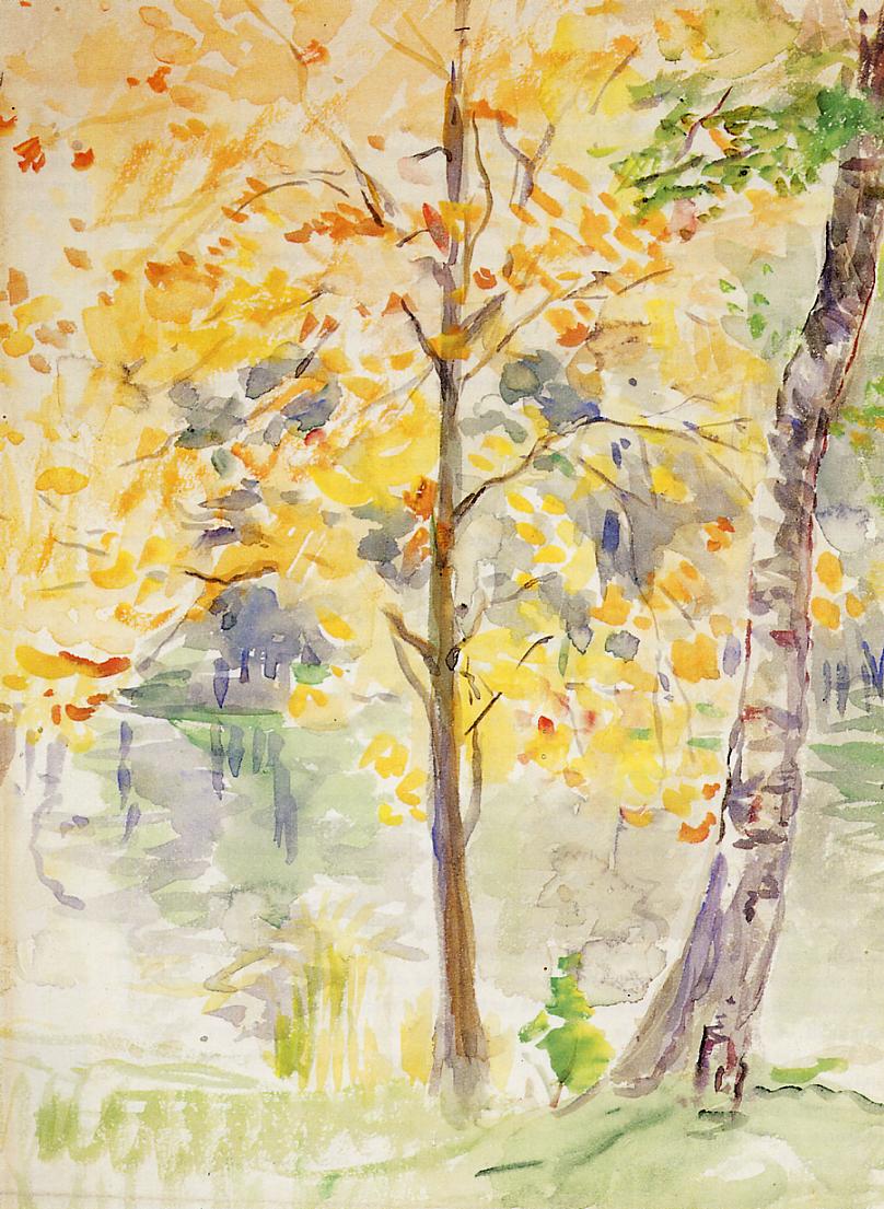 Fall Colors in the Bois de Boulogne (1888) - Berthe Morisot Tablo