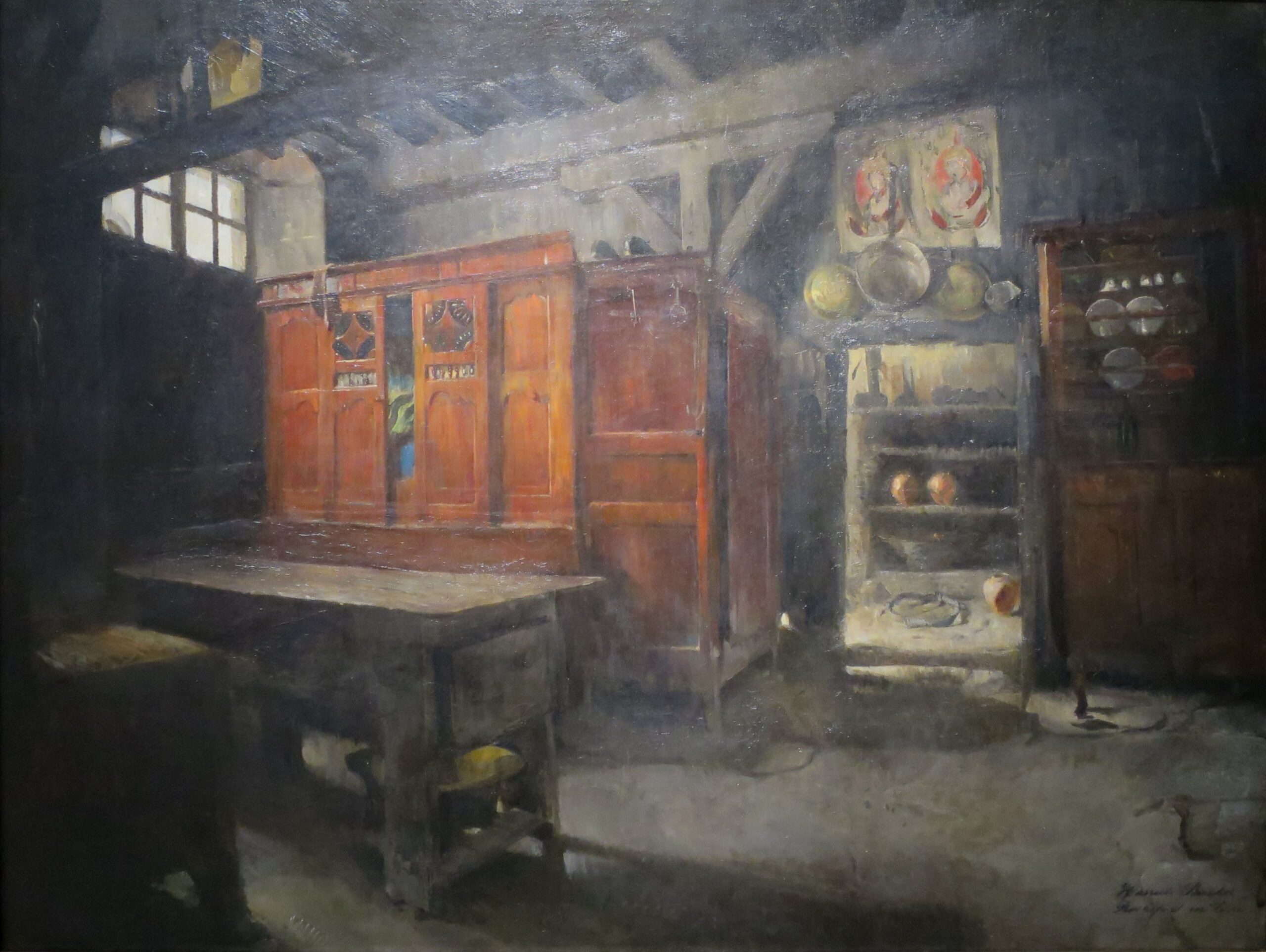 Farm Interior, Rochefort En Terre, Brittany (1882) - Harriet Backer Tablo