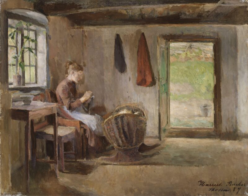 Farm Interior, Skotta in Bærum (1887) - Harriet Backer Tablo