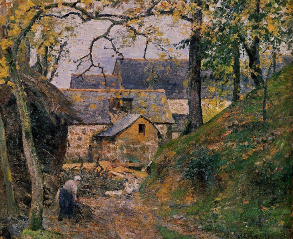 Farm at Montfoucault (1874) - Camille Pissarro Tablo