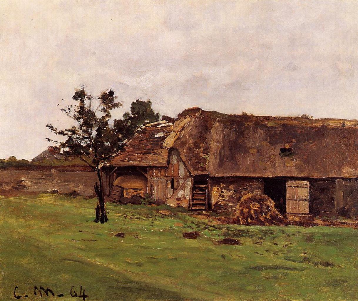 Farm near Honfleur (1864) - Claude Monet Tablo