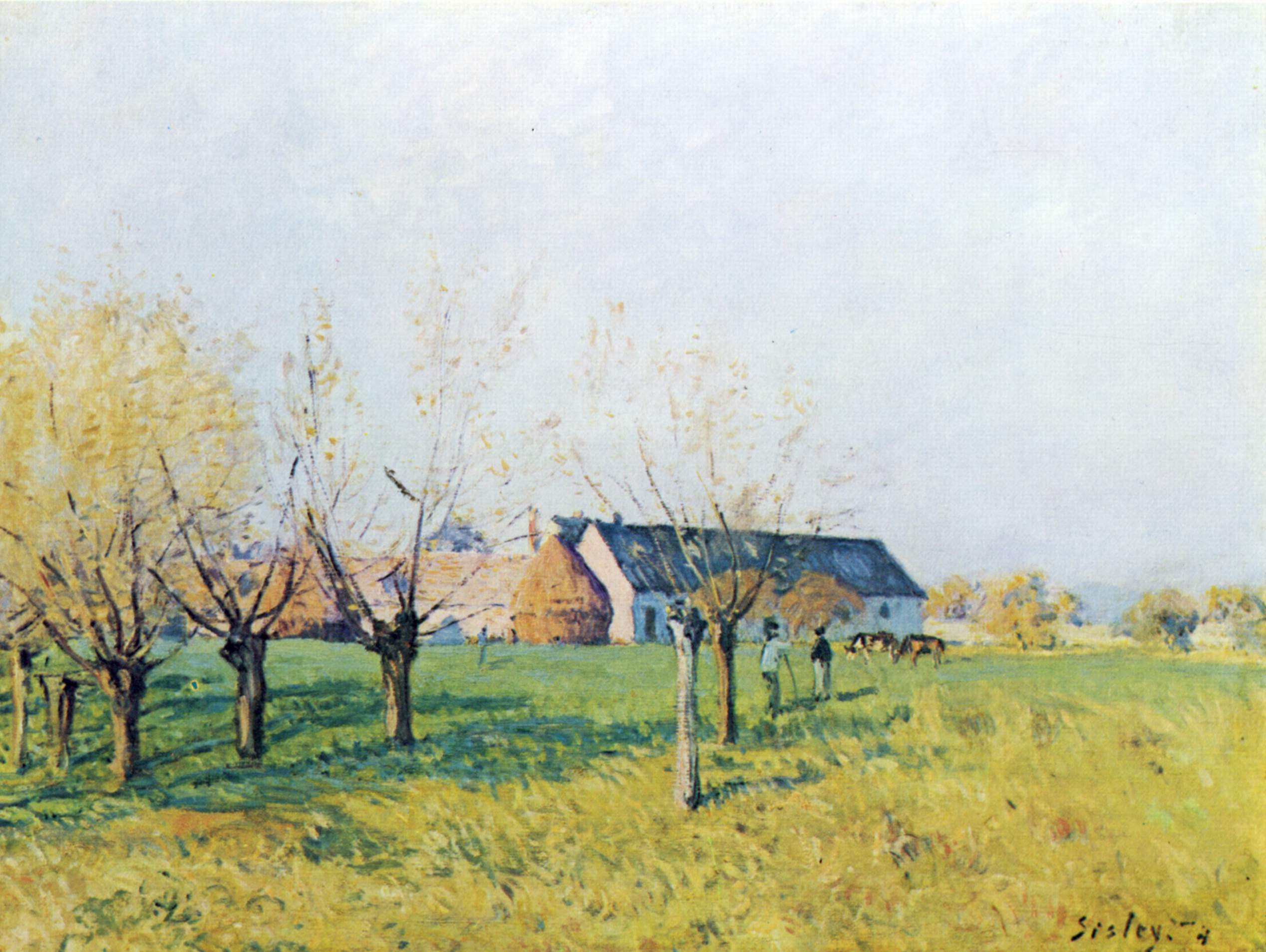 Farm to Höllenkaff (1874) - Alfred Sisley Tablo