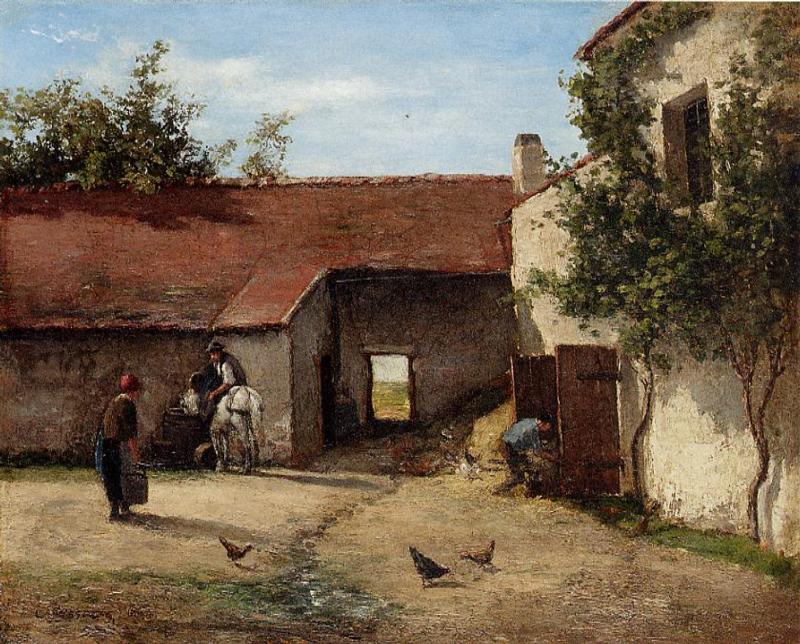 Farmyard (1863) - Camille Pissarro Tablo
