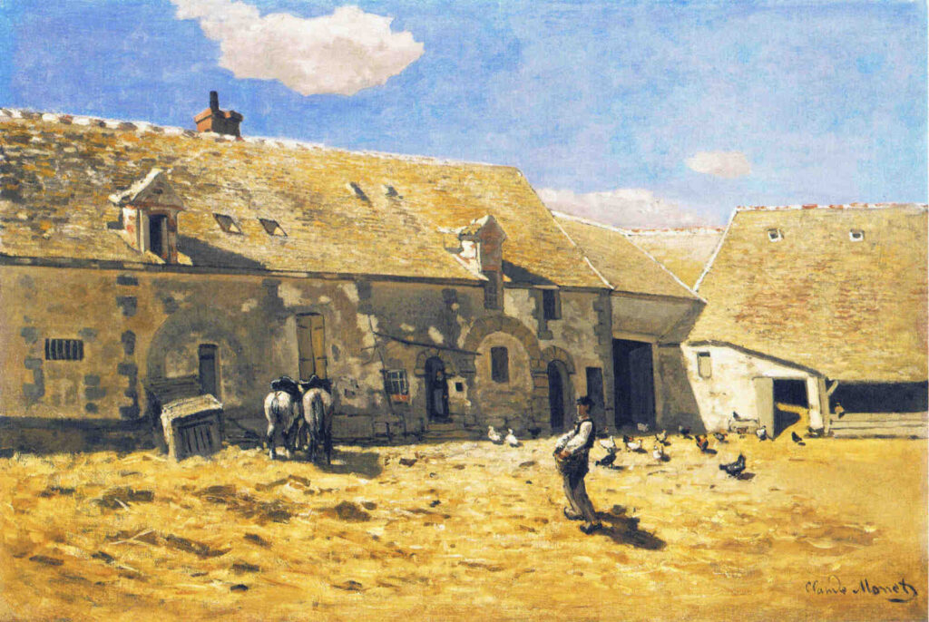 Farmyard at Chailly (1865) – Claude Monet Tablo