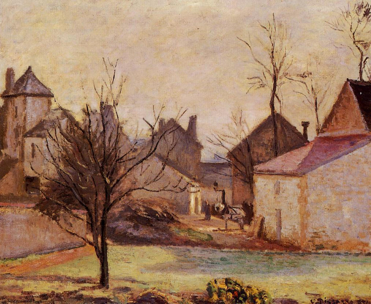 Farmyard in Pontoise (1874) - Camille Pissarro Tablo