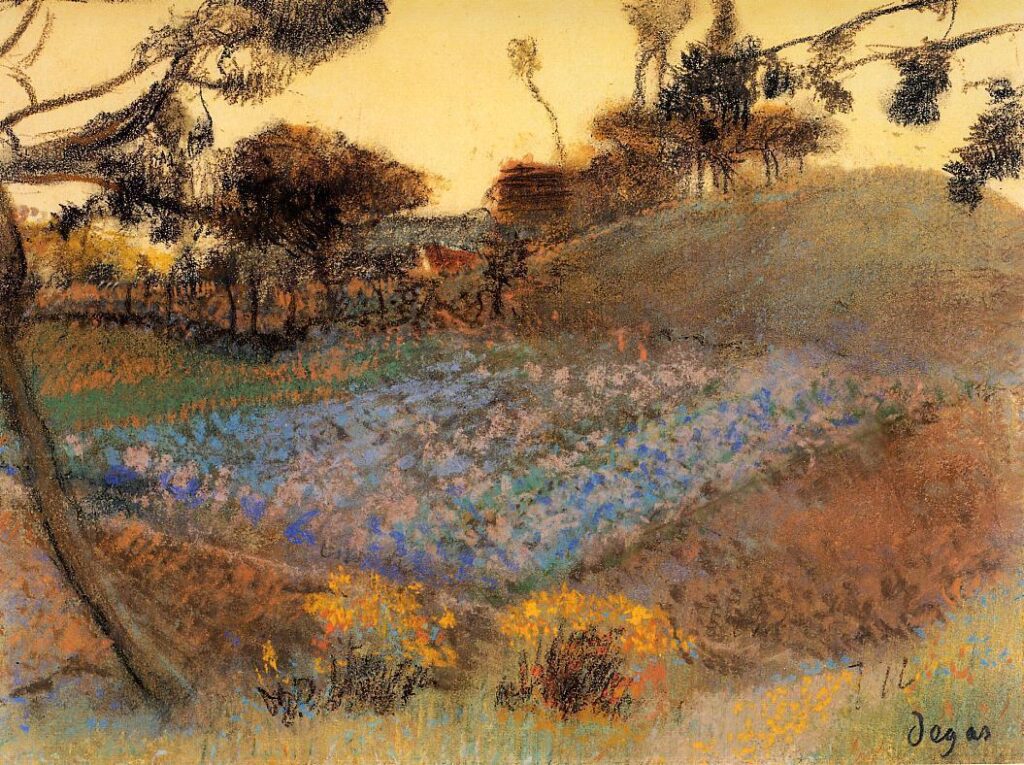 Field of Flax (1891) - Edgar Degas Tablo