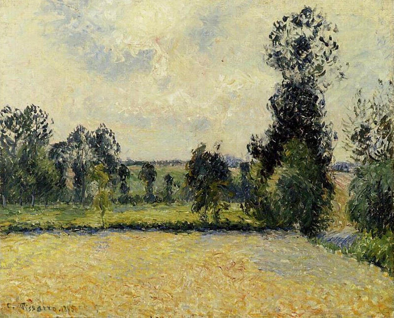 Field of Oats in Eragny (1885) - Camille Pissarro Tablo