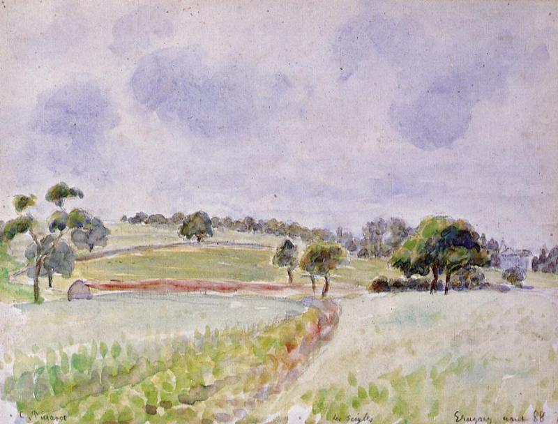 Field of Rye (1888) - Camille Pissarro Tablo