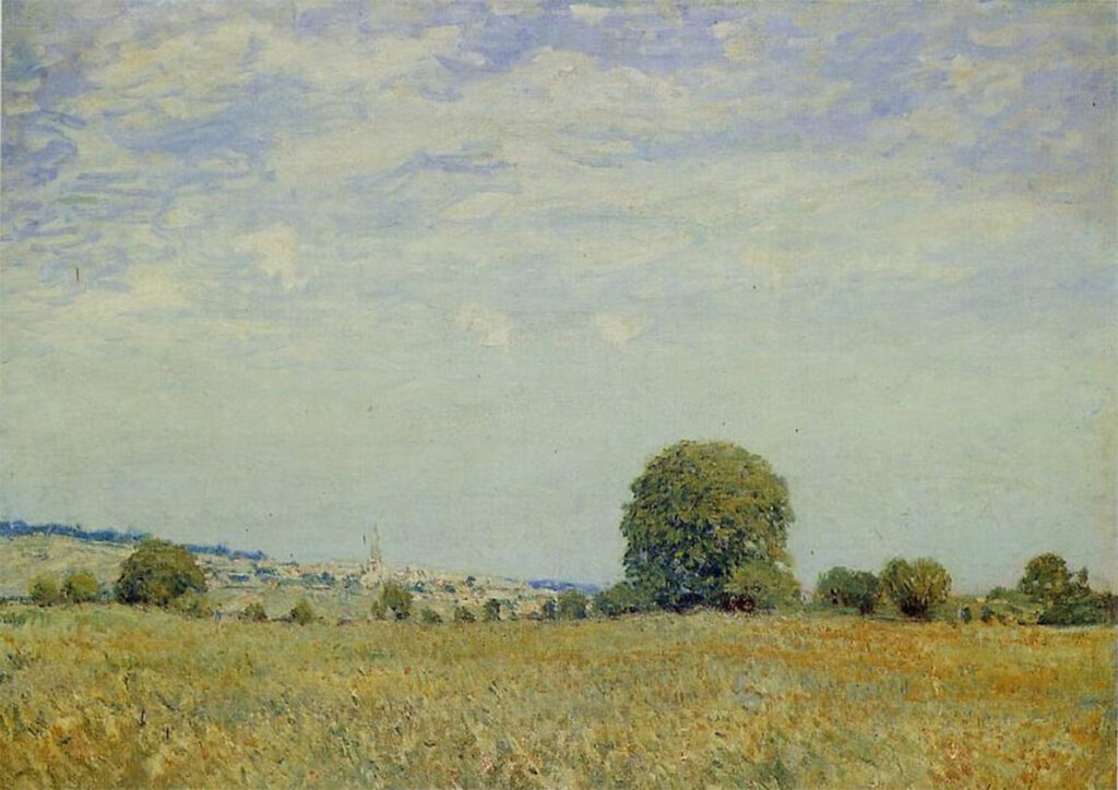 Fields at Saint Cloud - Alfred Sisley Tablo