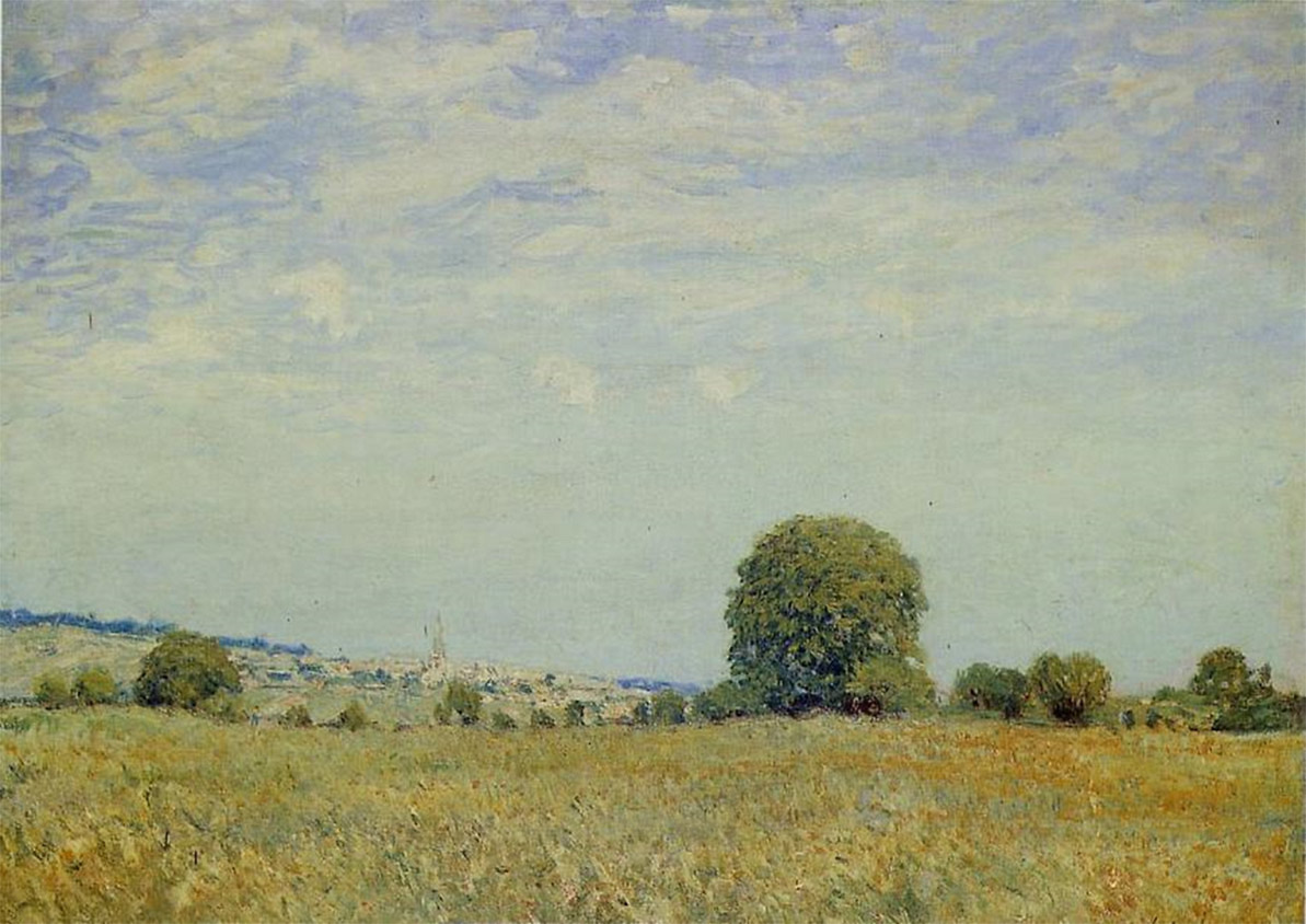 Fields at Saint Cloud - Alfred Sisley Tablo