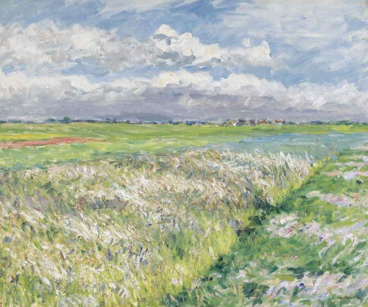 Fields, Plain of Gennevilliers (1884) - Gustave Caillebotte Tablo