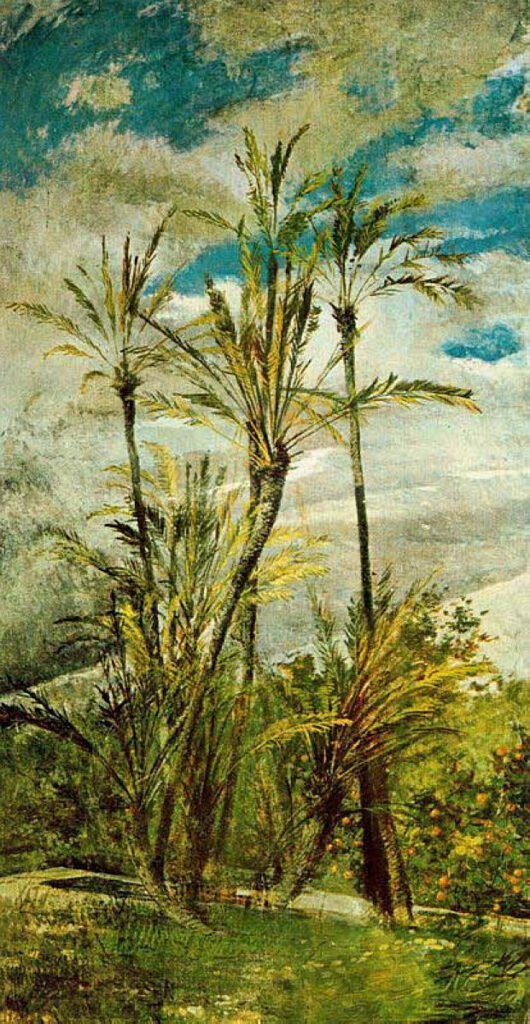 Fifth mural tempera from the villa La Falconiera (1868) - Giovanni Boldini Tablo