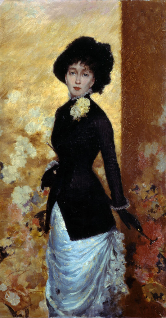 Figure of a woman (Léontine De Nittis) (1880) - Giuseppe De Nittis Tablo