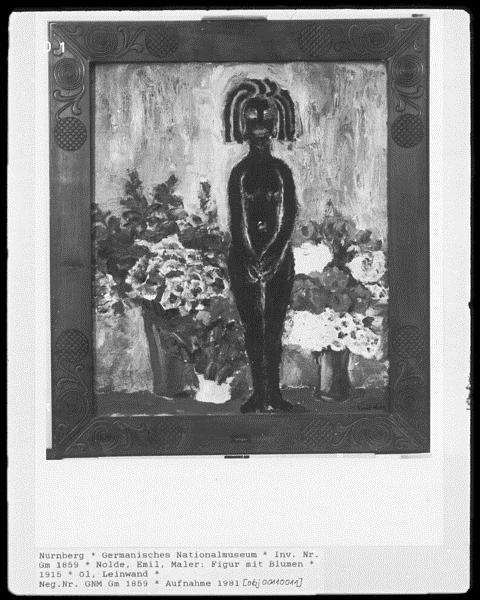 Figure with flowers (1915) - Emil Nolde Tablo