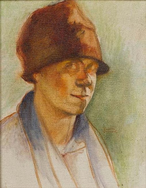 Figure with hat - Theophrastos Triantafyllidis Tablo