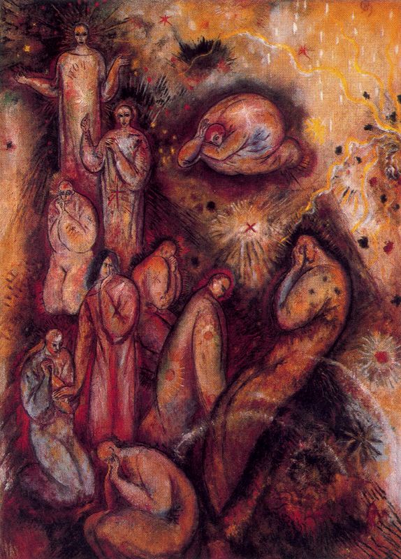 Figures on Dark Ground (1916) - Albert Bloch Tablo