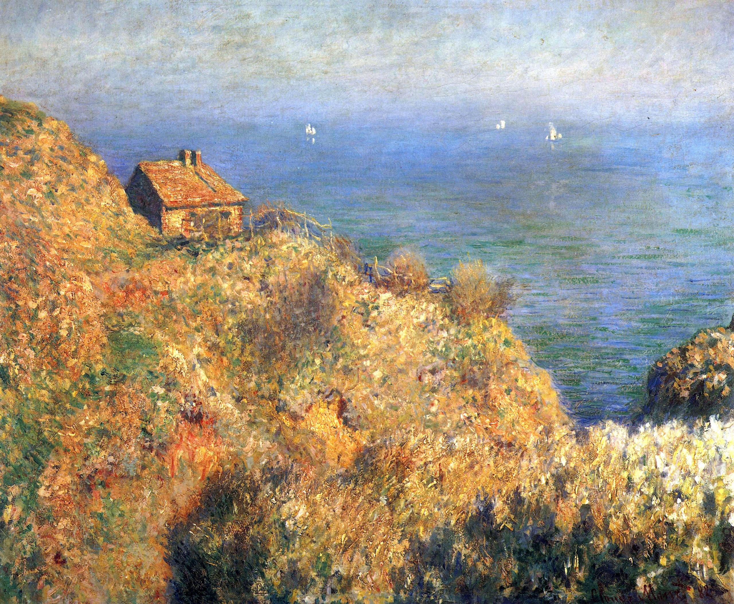Fisherman's House at Varengeville (1882) - Claude Monet Tablo
