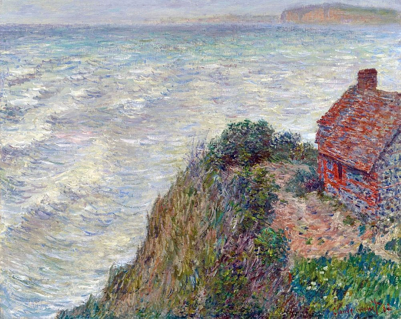 Fisherman`s House in Petit Ailly (1882) - Claude Monet Tablo