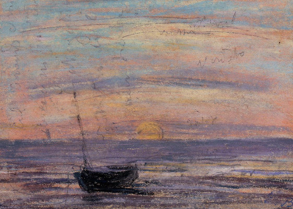 Fishing Boat - Eugène Boudin Tablo