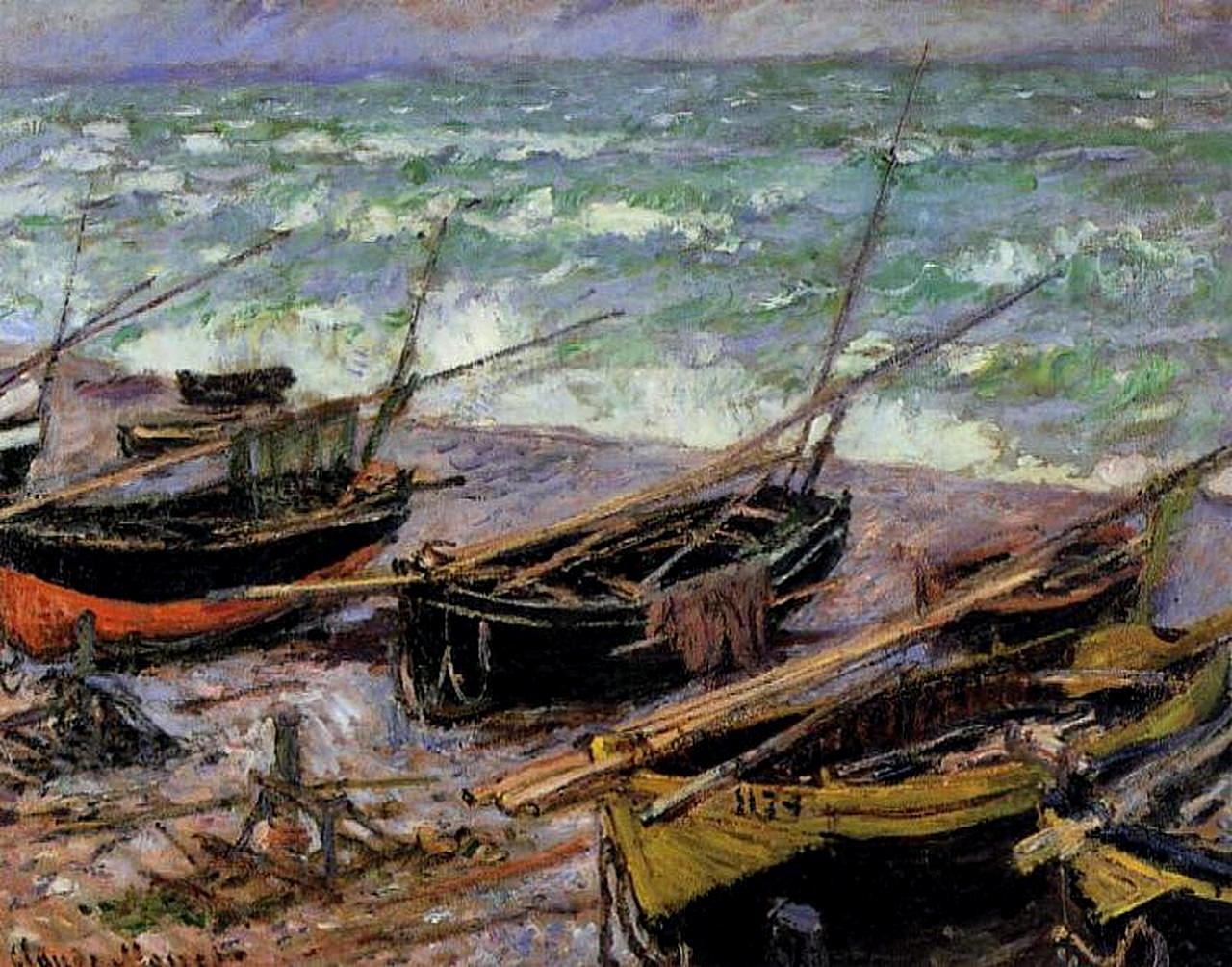 Fishing Boats (1885) - Claude Monet Tablo