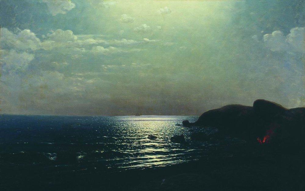 Fishing on the Black Sea (1900) - Arkhip Kuindzhi Tablo