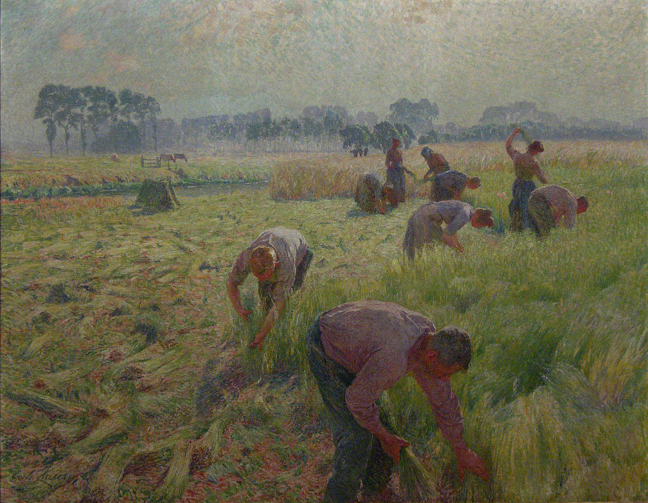 Flax harvesting (1904) - Emile Claus Tablo