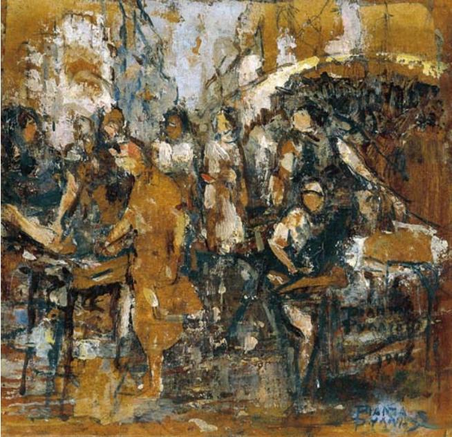 Flea Market (1943) - Theophrastos Triantafyllidis Tablo