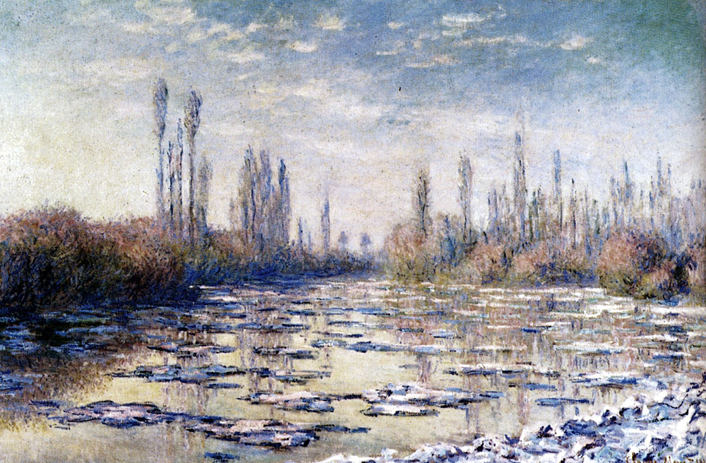Floating Ice Near Vetheuil (1880) - Claude Monet Tablo