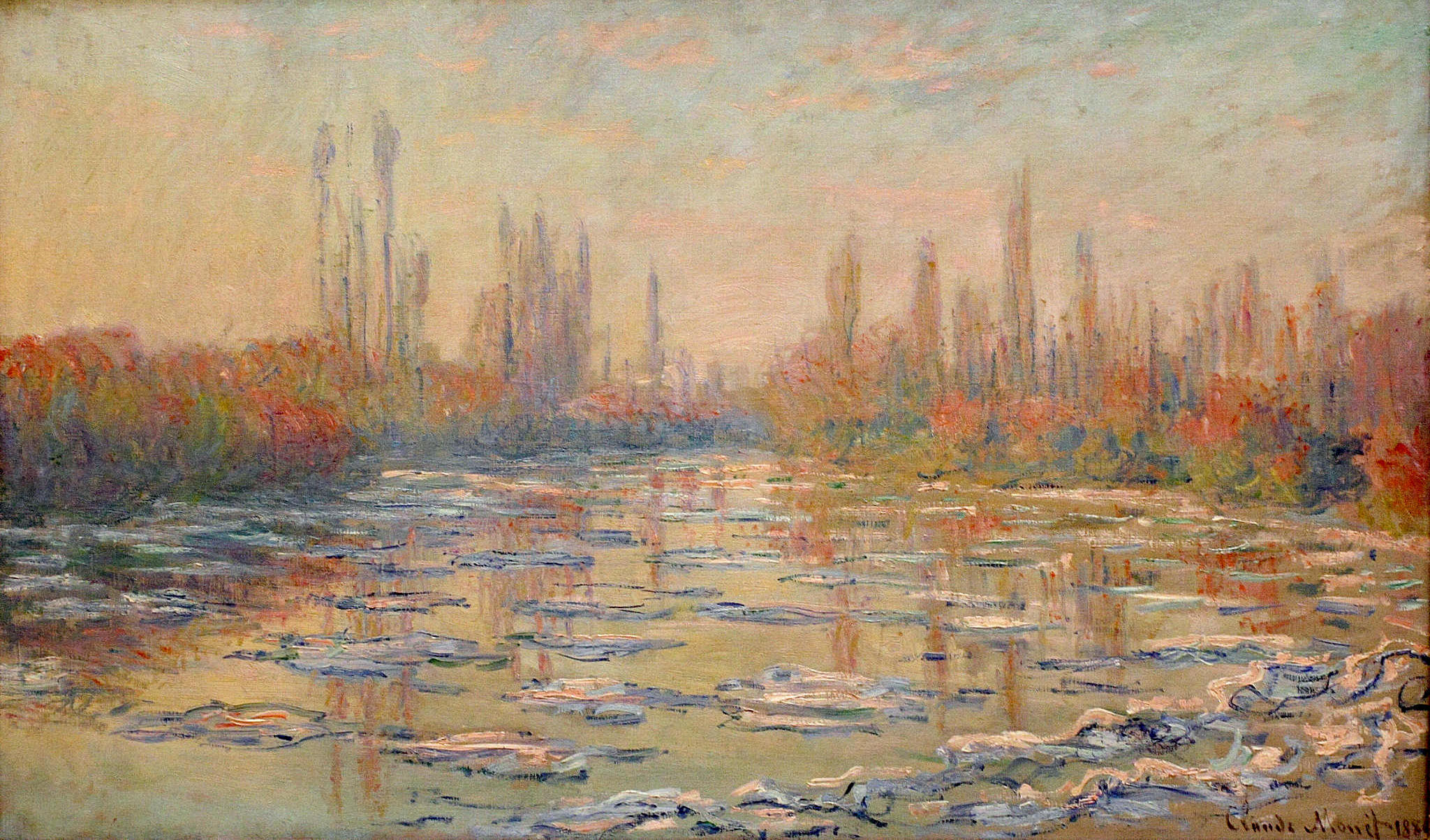 Floating Ice on the Seine 02 (1880) - Claude Monet Tablo