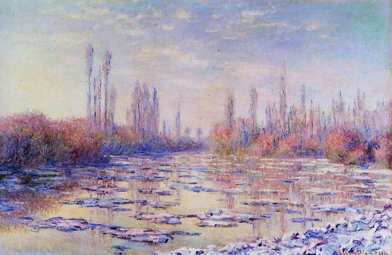 Floating Ice on the Seine (1880) - Claude Monet Tablo