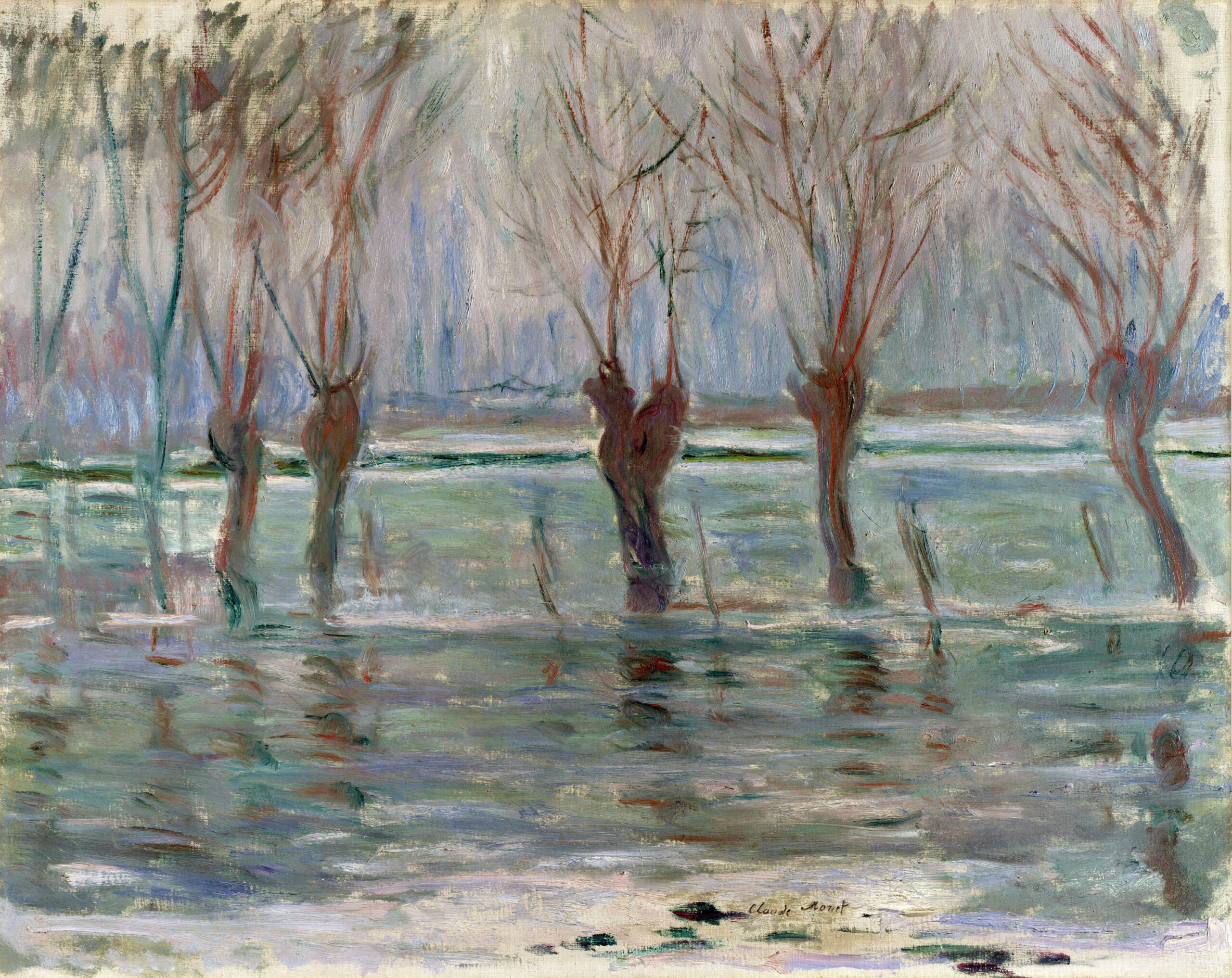 Flood Waters (1896) - Claude Monet Tablo