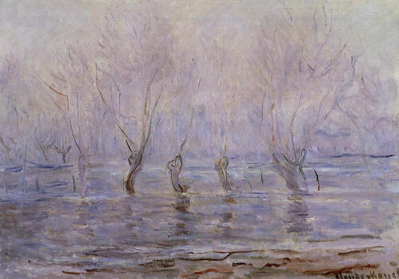Flood at Giverny (1896) - Claude Monet Tablo