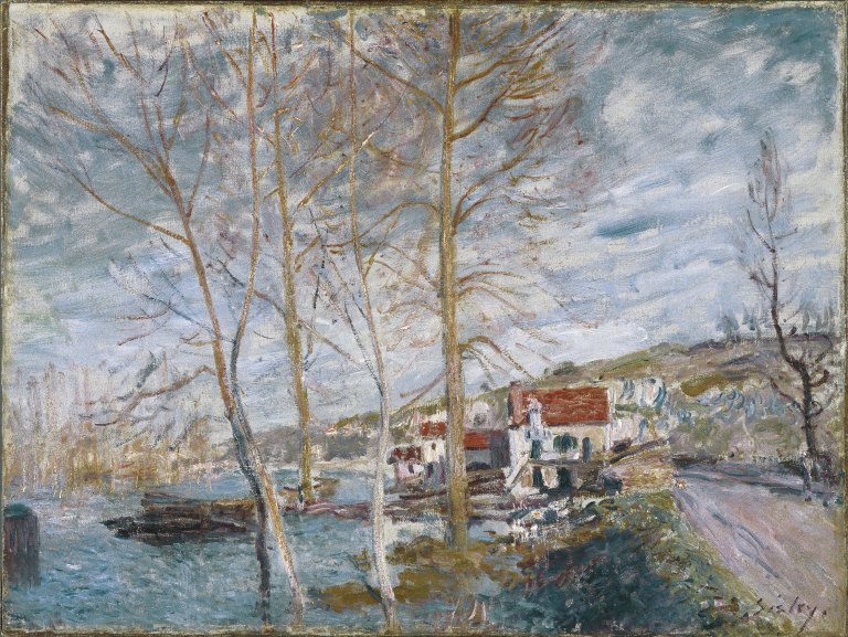 Flood at Moret (1879) - Alfred Sisley Tablo