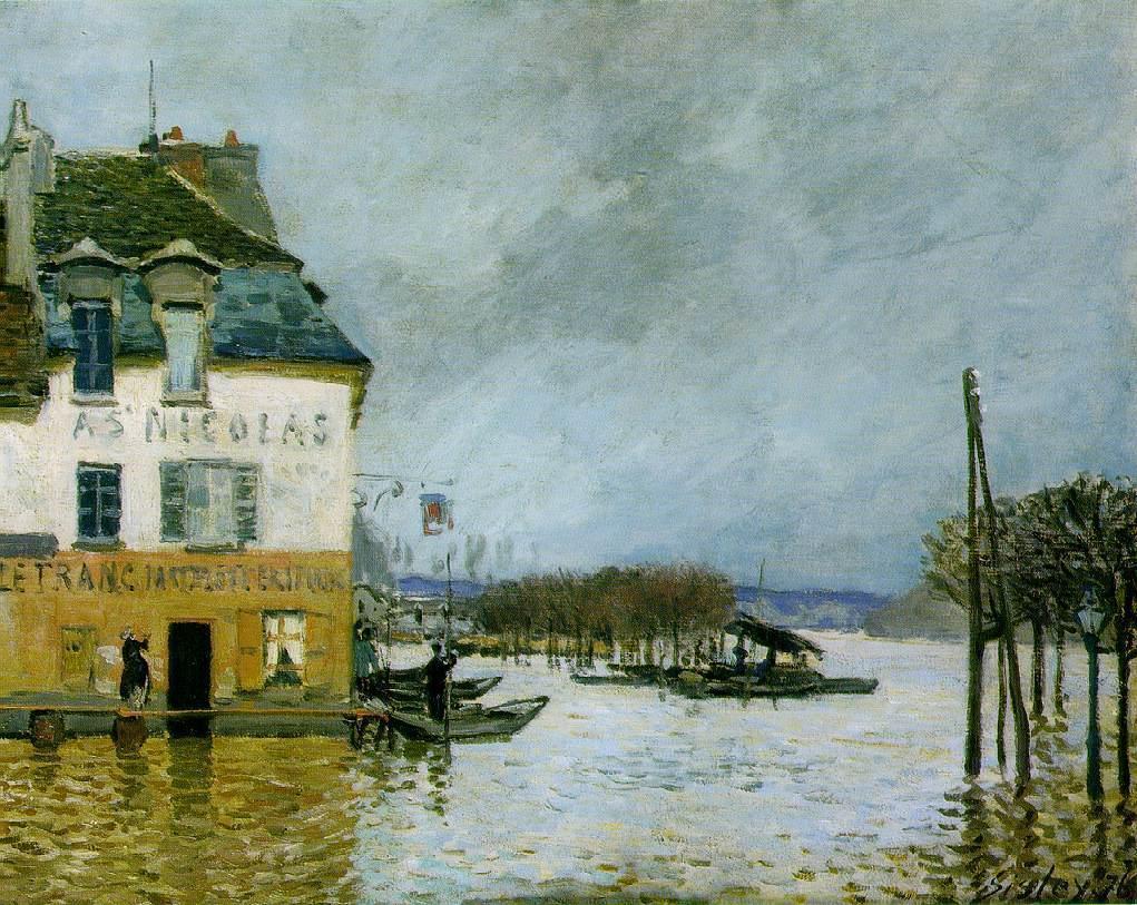 Flood at Port Marly (1876) - Alfred Sisley Tablo