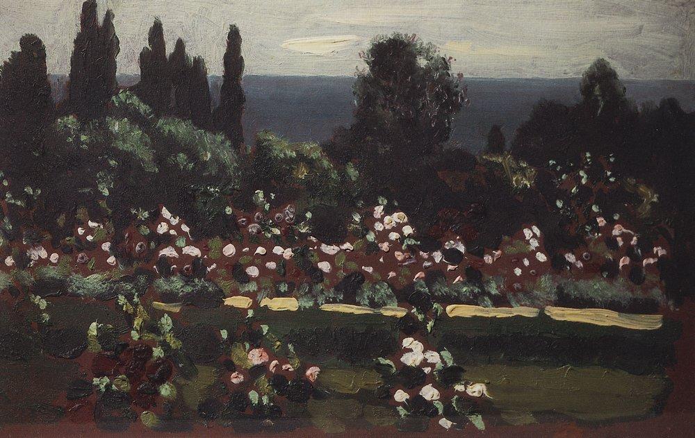 Flower Garden. Caucasus (1908) - Arkhip Kuindzhi Tablo
