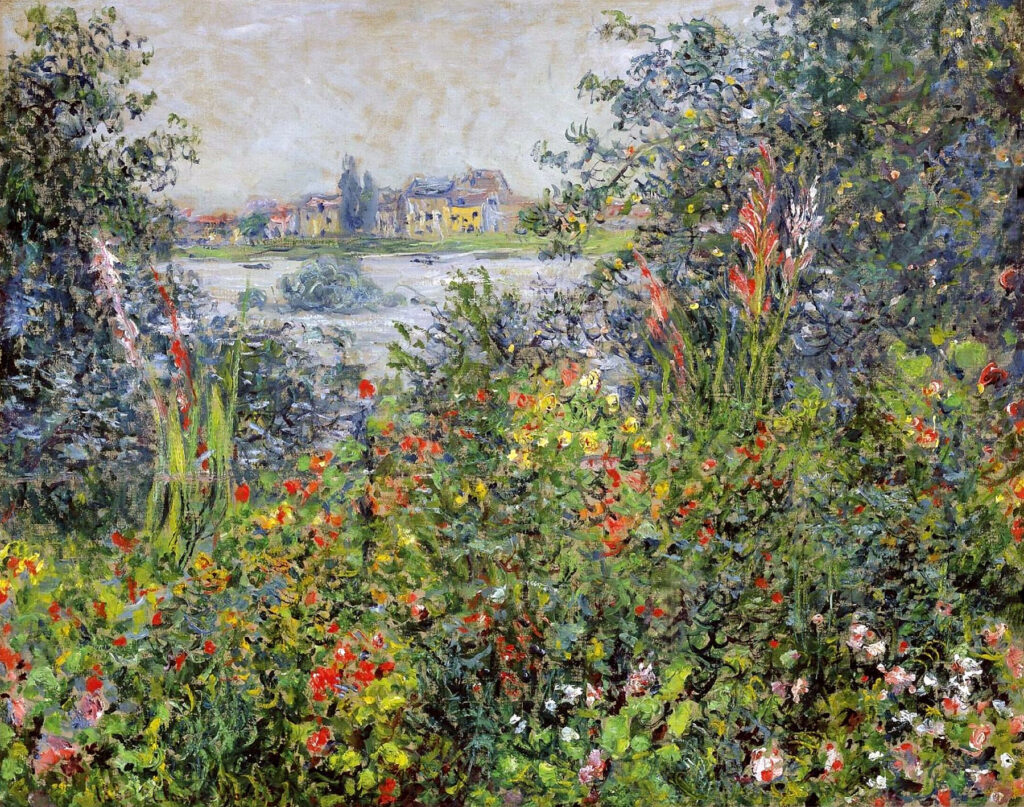 Flowers at Vetheuil (1881) - Claude Monet Tablo