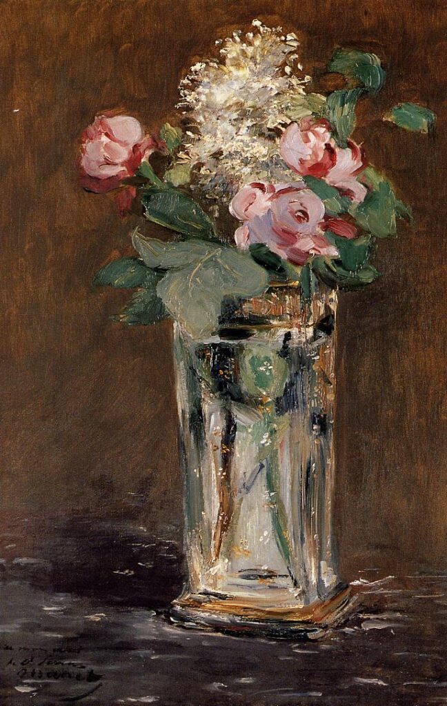 Flowers in a Crystal Vase (1882) - Edouard Manet Tablo