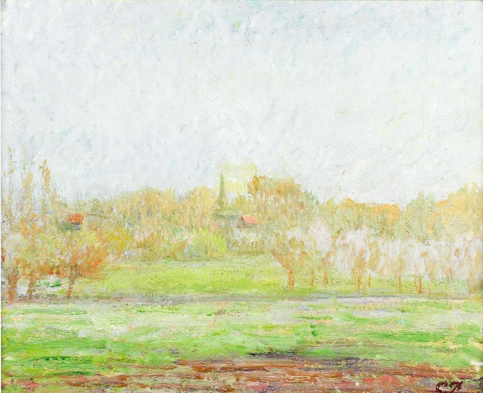 Fog in Eragny (1895) - Camille Pissarro Tablo