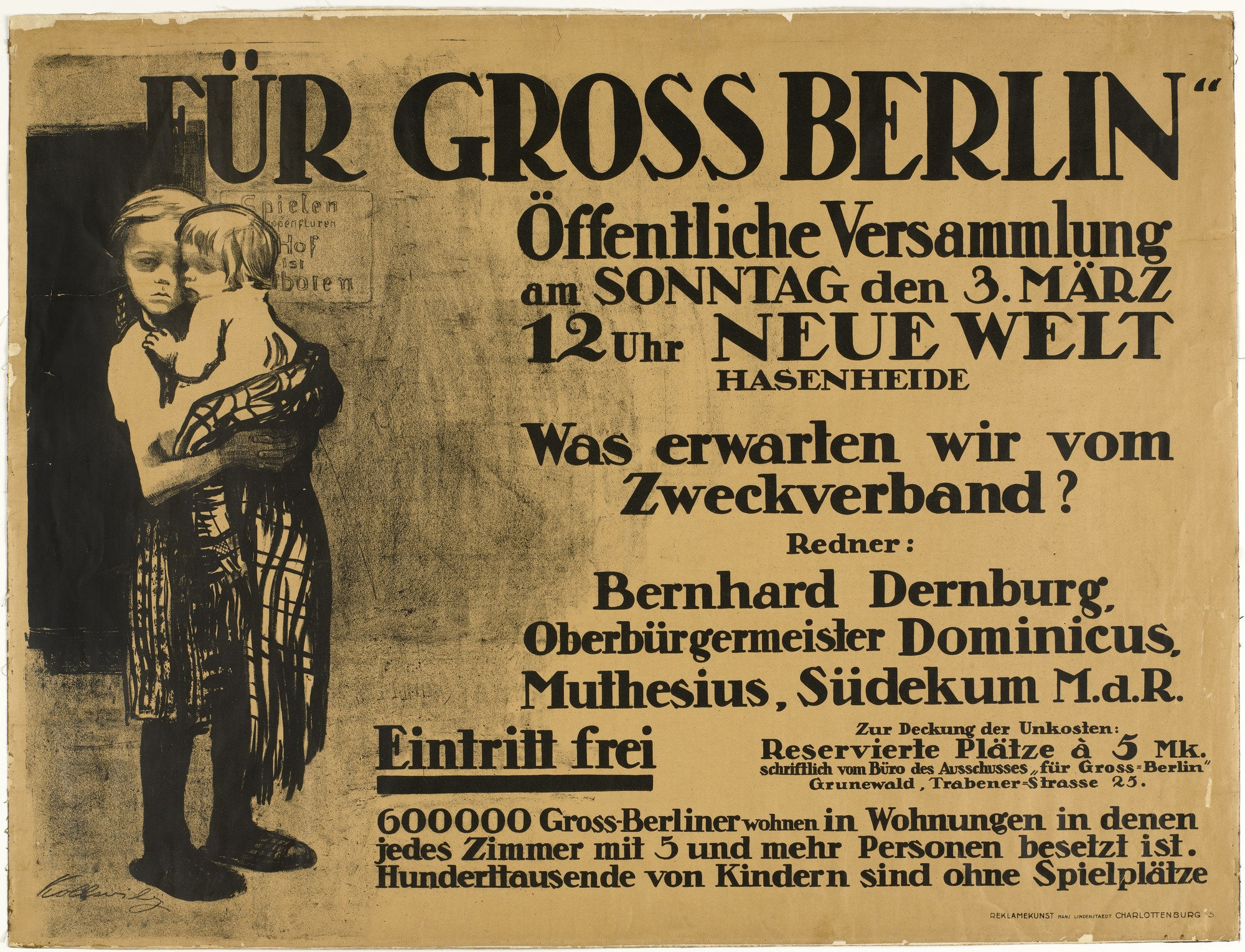 For Greater Berlin (1912) - Käthe Kollwitz Tablo