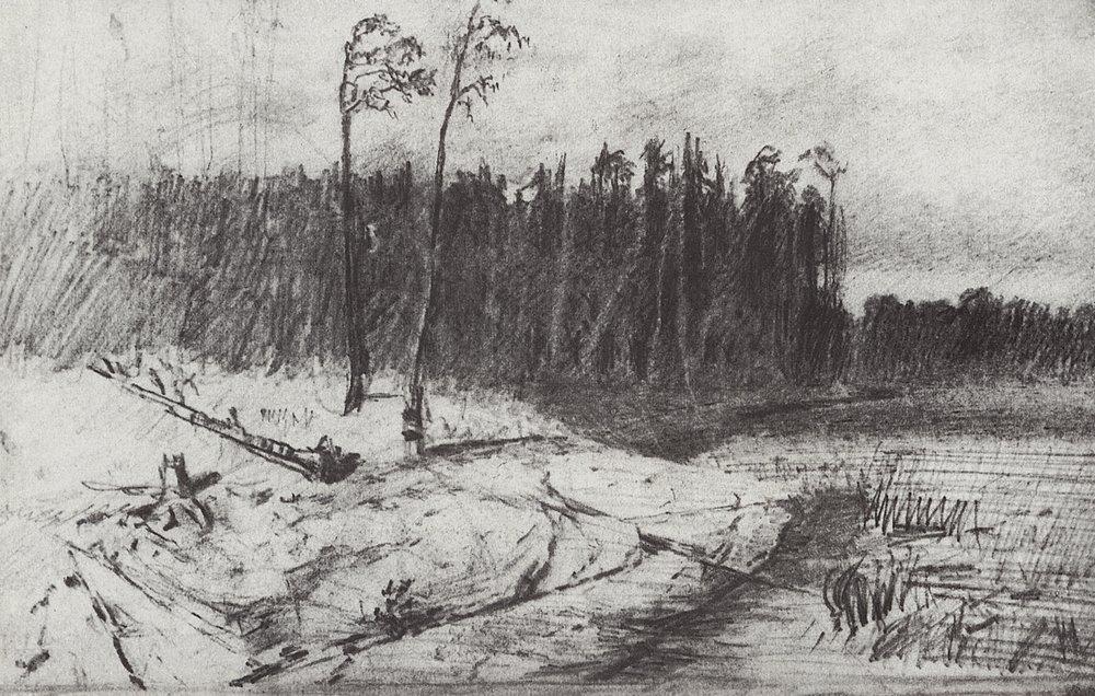Forest near the water (1872) - Arkhip Kuindzhi Tablo