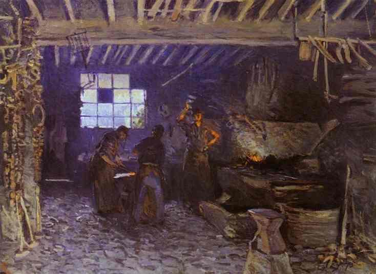 Forge at Marly le Roi (1875) - Alfred Sisley Tablo