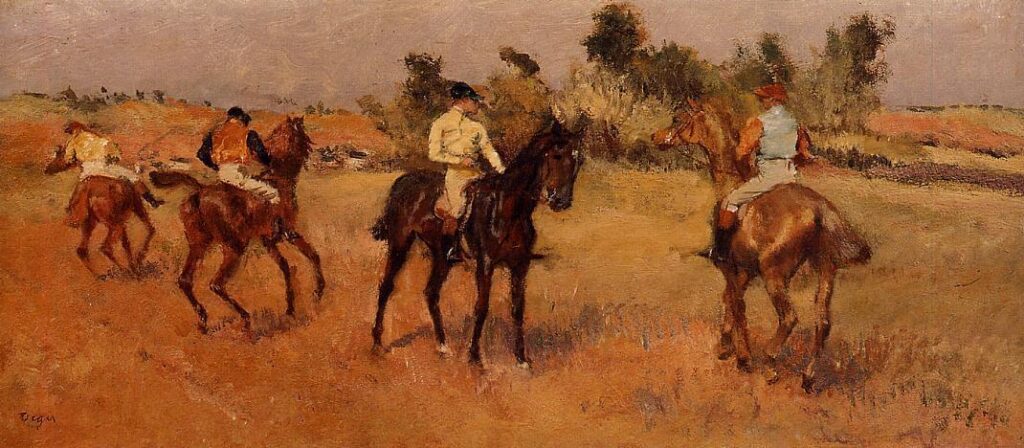 Four Jockeys (1886) - Edgar Degas Tablo
