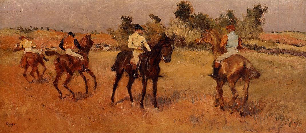Four Jockeys (1886) - Edgar Degas Tablo