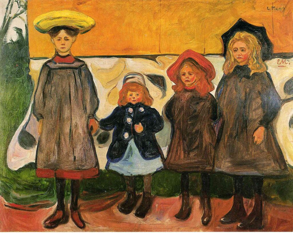 Four girls in Arsgardstrand (1903) - Edvard Munch Tablo