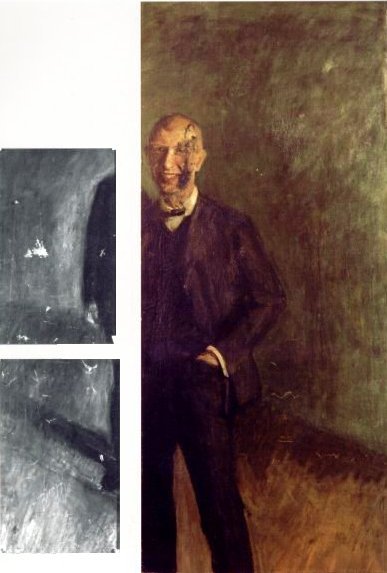 Fragment of a smiling self portrait at full length (1904) - Richard Gerstl Tablo