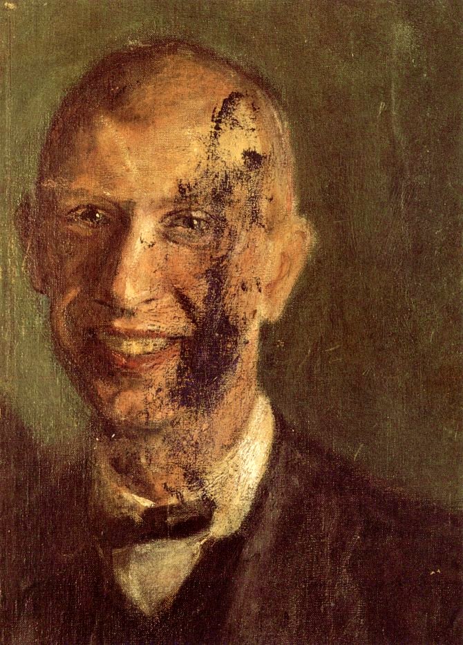 Fragment of a smiling self portrait at full length, detail (1904) - Richard Gerstl Tablo